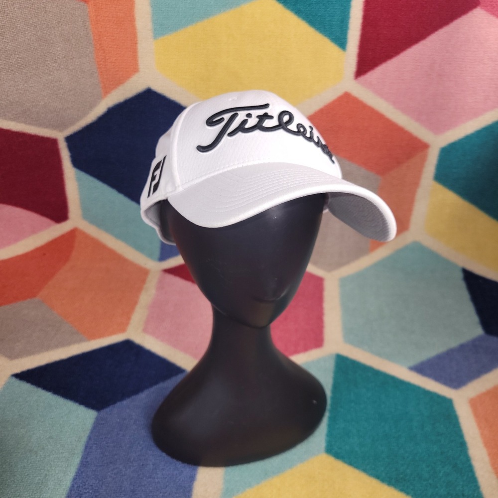 Titleist Pro V1 Golf Performance Hat White Adjustable Baseball Cap Script Logo